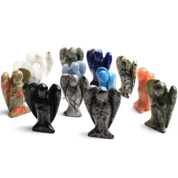 Figurine d'ange gardien de 1.5 pouces, ornements en cristal de guérison naturelle, décor de salle en pierre, cadeau artisanal d'étude, bibelot, décoration de la maison 1