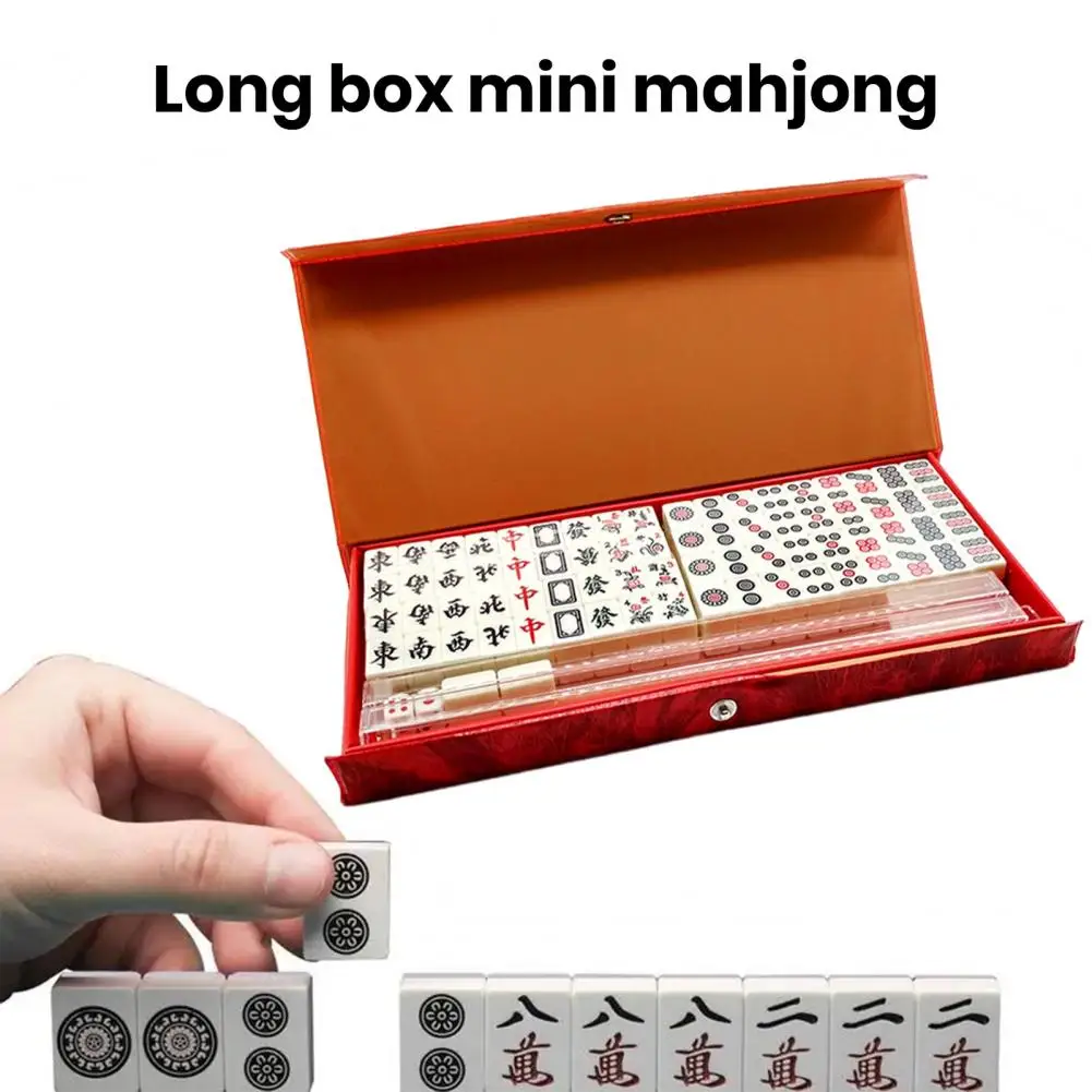 Mini Mahjong Set Portable Mahjong Board Portable Mini Game Set for Travel Home Parties Lightweight Classic for On-the-go