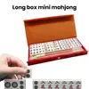 Mini Mahjong Set Portable Mahjong Board Portable Mini Mahjong Game Set for Travel Home Parties Lightweight Classic for On-the-go 6