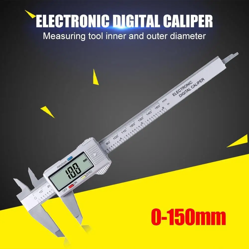 Multi-functional 0-150mm Classic Texture LCD Digital Depth Practical Ruler Electronic Vernier Calipers Gauge Micrometer