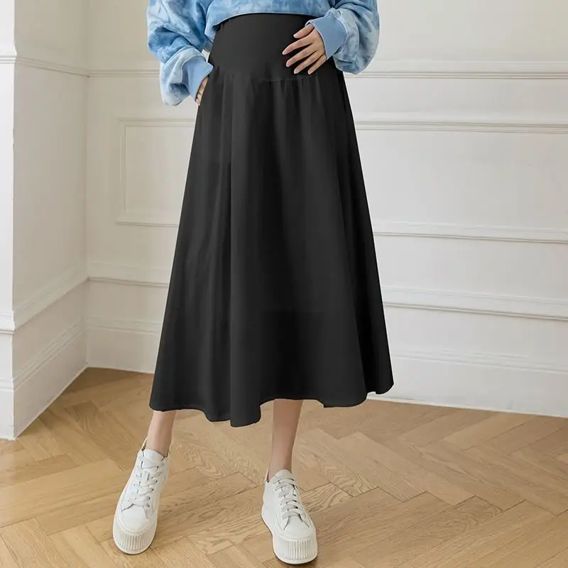 R63999# Pregnancy Thin Trendy Plus Size Loose Wide Leg Cropped Outerwear Summer Slim Casual Pregnant Skirt
