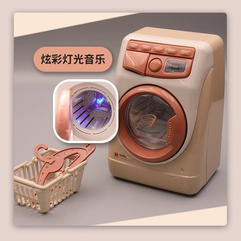 New Simulation Electric Washing Machine toy With Lighting Sound Kids Pretend Play Toys Set Mini Appliances Boys Girls Role Play
