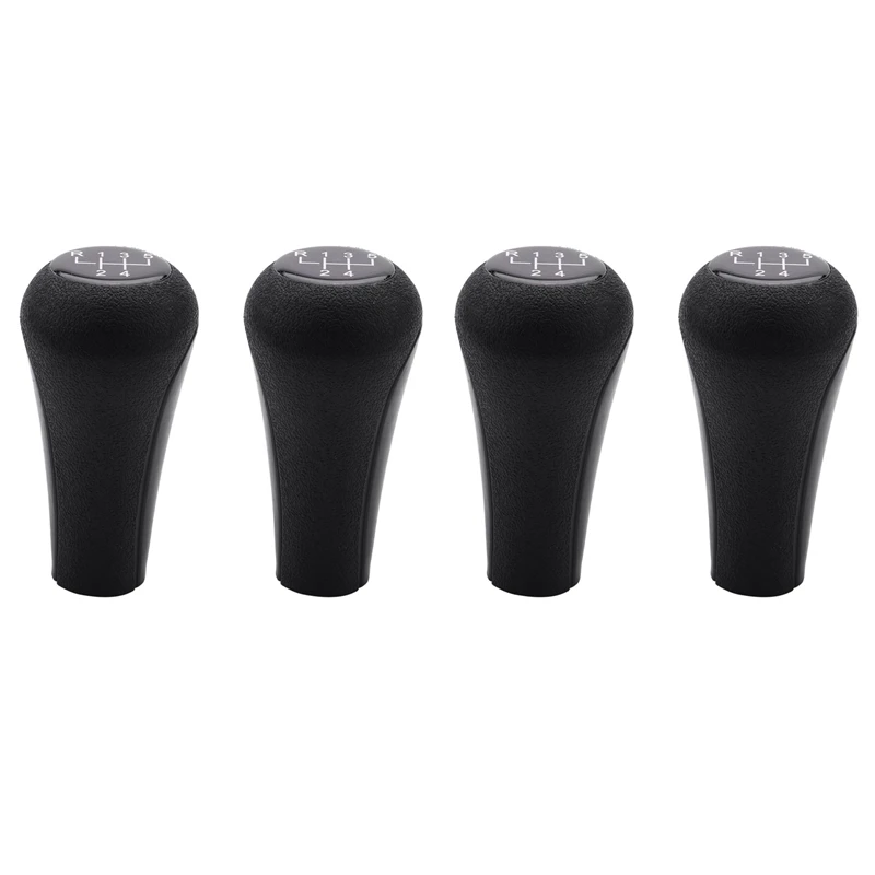 4X 5 Speed Manual Plastic Gear Shift Knob 12Mm Stick Hole (Black) For Bmw Series 1 To 7 X5 E30 E36 E46 E39 E34 Z3