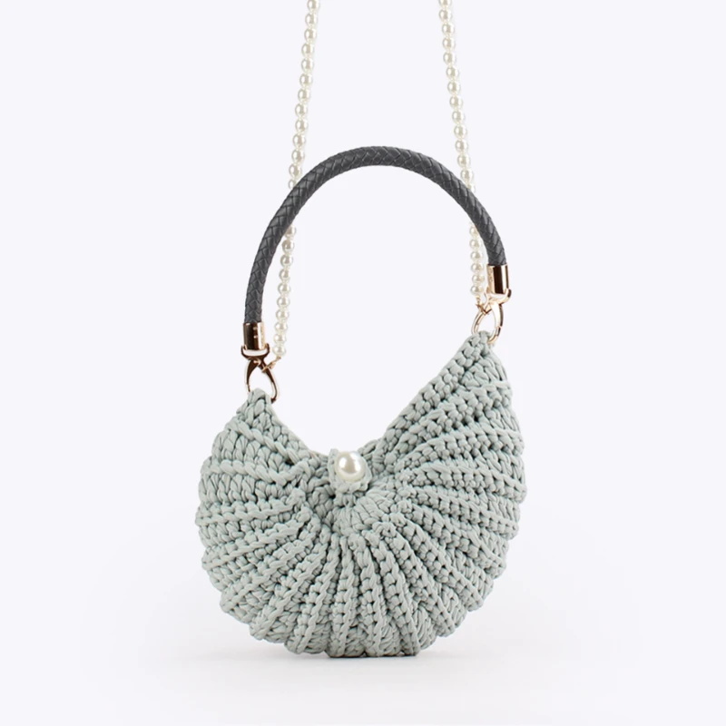 ตัวเลือกสินค้า Conch Shellถักโครเชต์Crossbodyไหล่กระเป๋า,Pearl Chain Handmadeทอกระเป๋าผู้หญิง,Elegantที่ละเอียดอ่อนน่ารักกระเป๋าขนาดกะทัดรัด