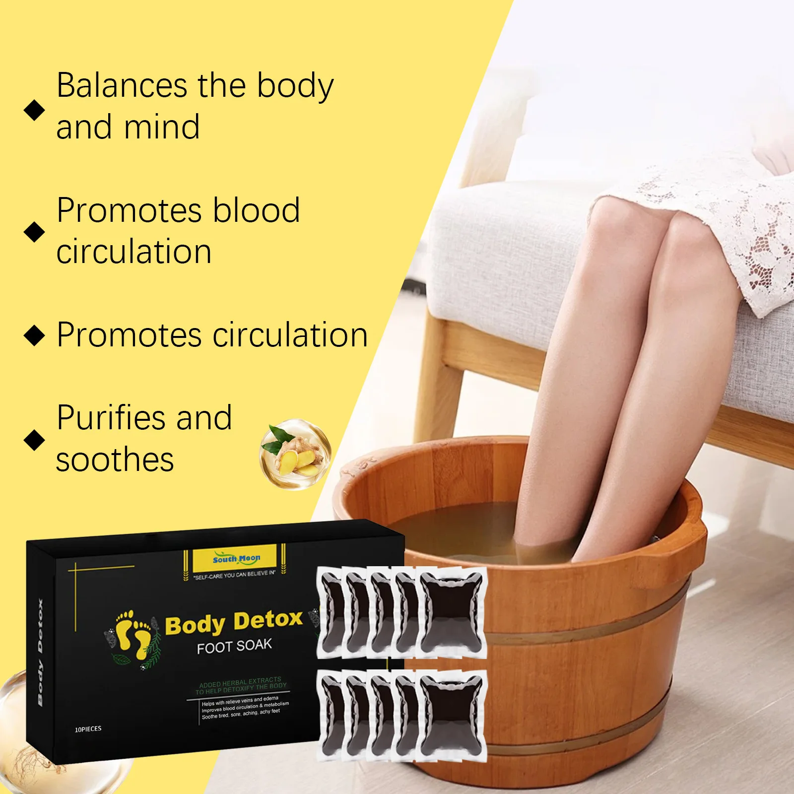 Body Detox Foot Soak Beads Remove Body Toxins Relieve Fatigue Stress Promote Blood Circulation Improve Insomnia Relax Feet Bath