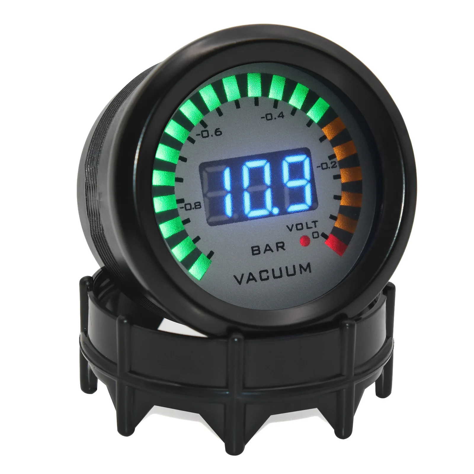 52mm Universal Vacuum Meter With Voltmeter -1~0Bar Vacuum Gauge 52mm Holder For 12V Car Racing