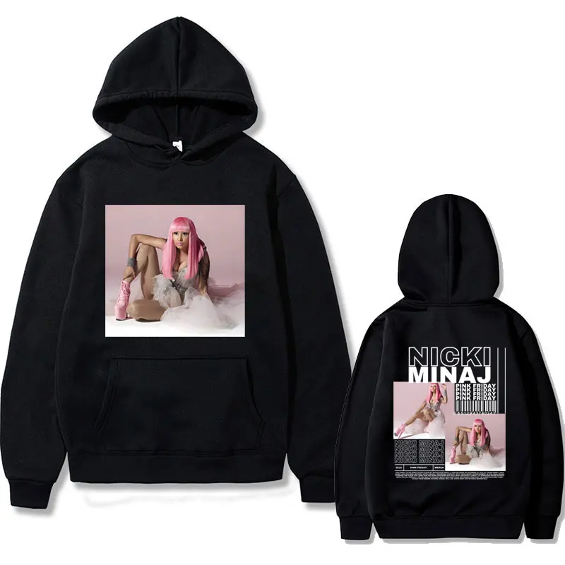 

Nicki Minaj Pink Friday Album Double Sided Print Hoodie Men Women Fashion Streetwear Male Hip Hop Oversized Hooded Sweatshirt