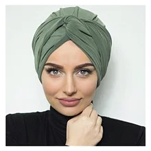 

2021NEW 2021 Trendy suede turban caps for women plain color hijab scarf india african head wraps turbante mujer headscarf bonnet