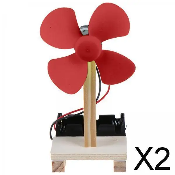 

2xDIY Electric Fan Toys Science Hands On 1 Set for School Students Boys Girls