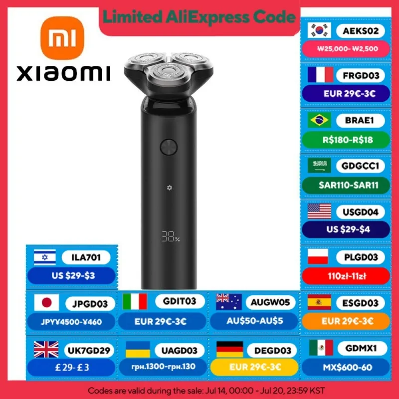 XIAOMI MIJIA S500 Electric Shaver Dry Wet Triple Blade Floating Head Men's Shaver