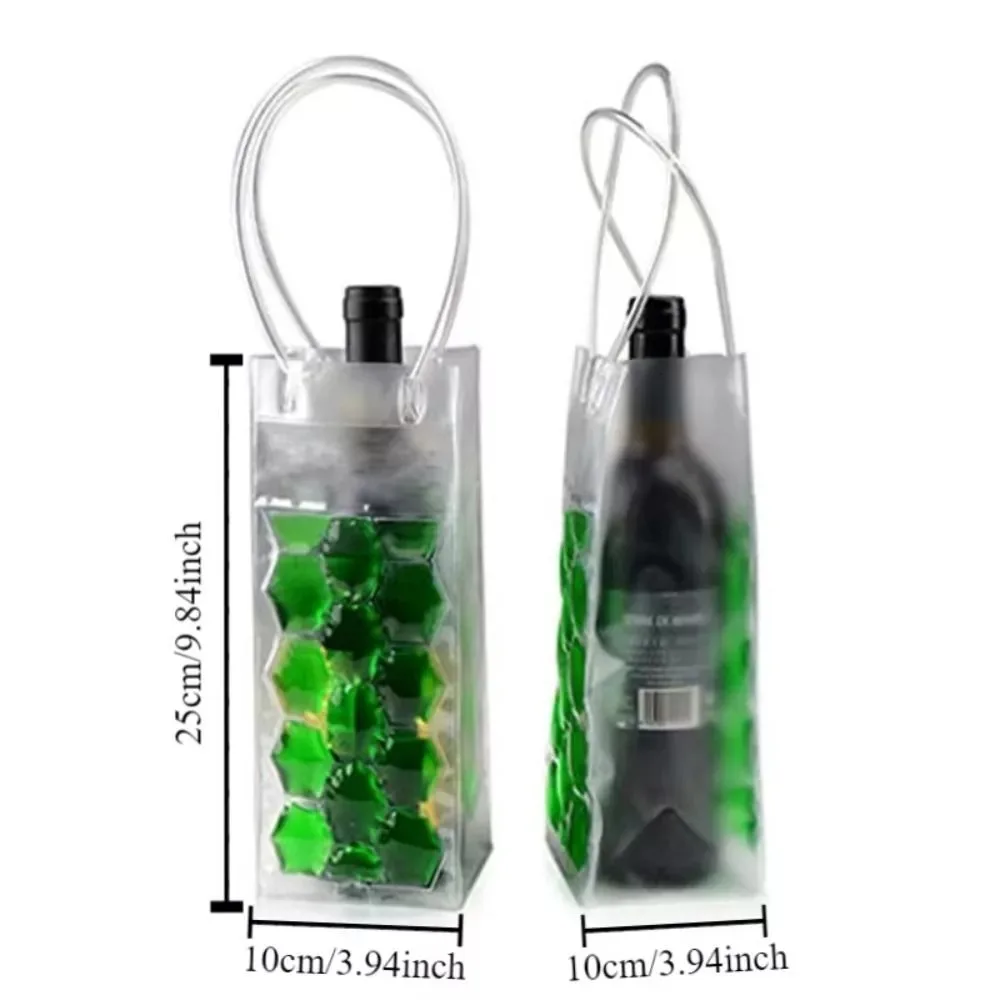 New Outdoor Beer Iced Tote Bag Portable PVC Insulated Red Wine Handbag Practical Gift Bag Wine Bottle Freezer