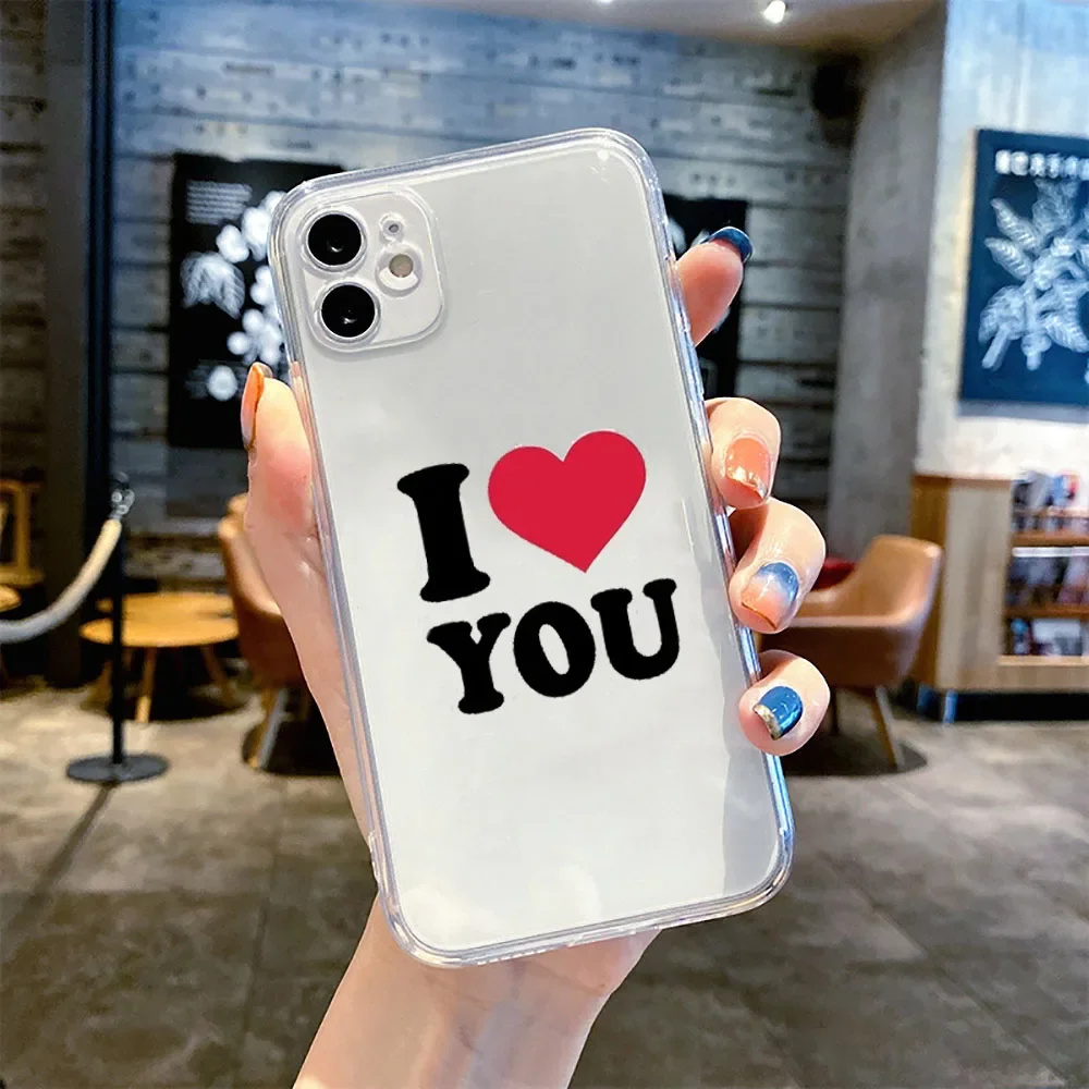 I Love My Boyfriend Girlfriend Couple Phone Case for iPhone 11 12 13 14 15 Pro Max Mini XS XR X 7 8 Plus Paired Customized Cover