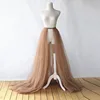 Chic Tulle Overskirts For Prom Party Bridal Detachable Skirts   For Wedding Multi Layered Sweep Train Maxi Reception Overlay 1