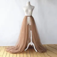 Chic Tulle Overskirts For Prom Party Bridal Detachable Skirts   For Wedding Multi Layered Sweep Train Maxi Reception Overlay 1
