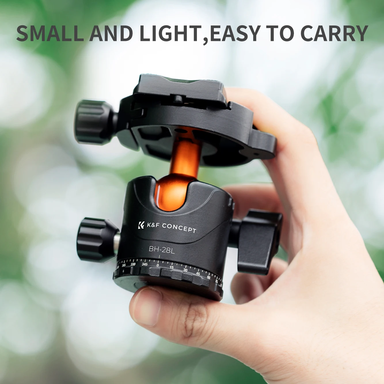 K&F Concept Metal Tripod Ball Head 360&deg; Rotating Panoramic with 1/4 inch Quick Release Plate Bubble for Tripod Monopod Camera