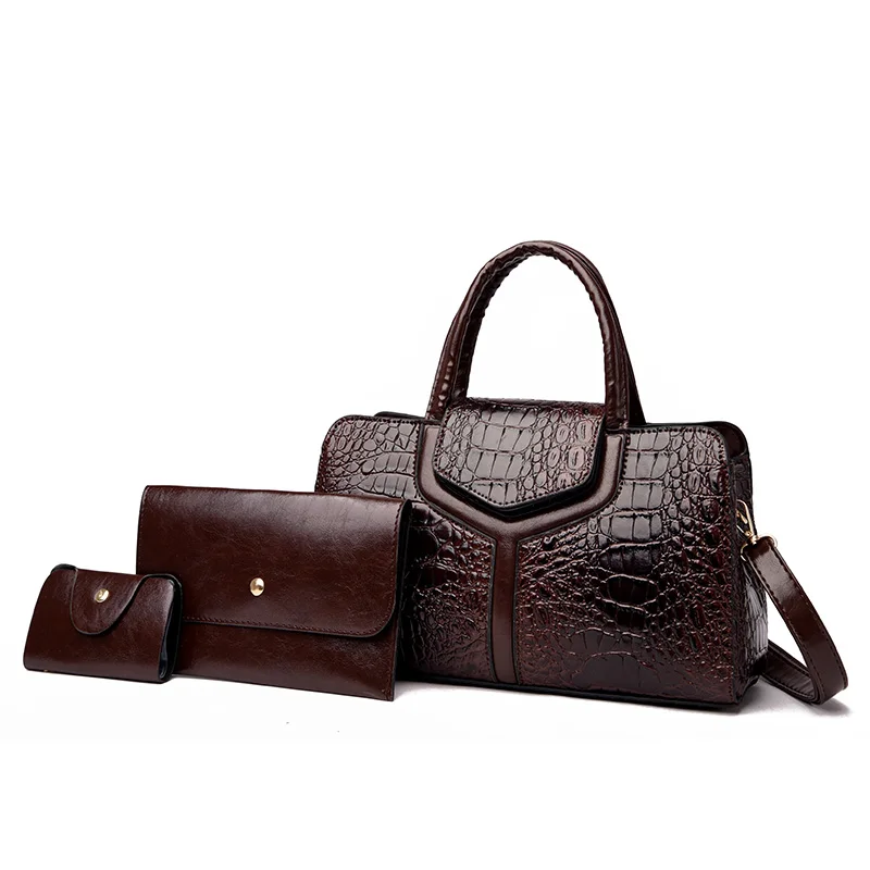 

Large Capacity Women Pu Leather Handbags Casual 3 Pieces Set Shoulder Messenger Bags for Women Fashion Ladies Tote Crossbody Bag