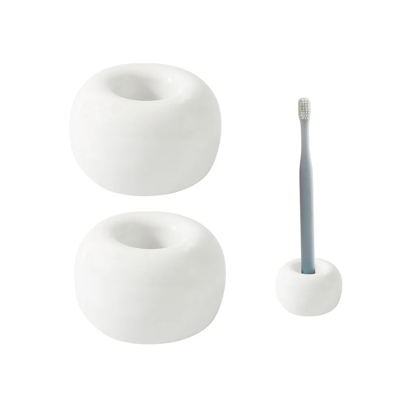 

Мини керамический держатель для зубной щетки ручной работы, подставка для ванной комнаты, столешницы, 2 шт. в упаковке