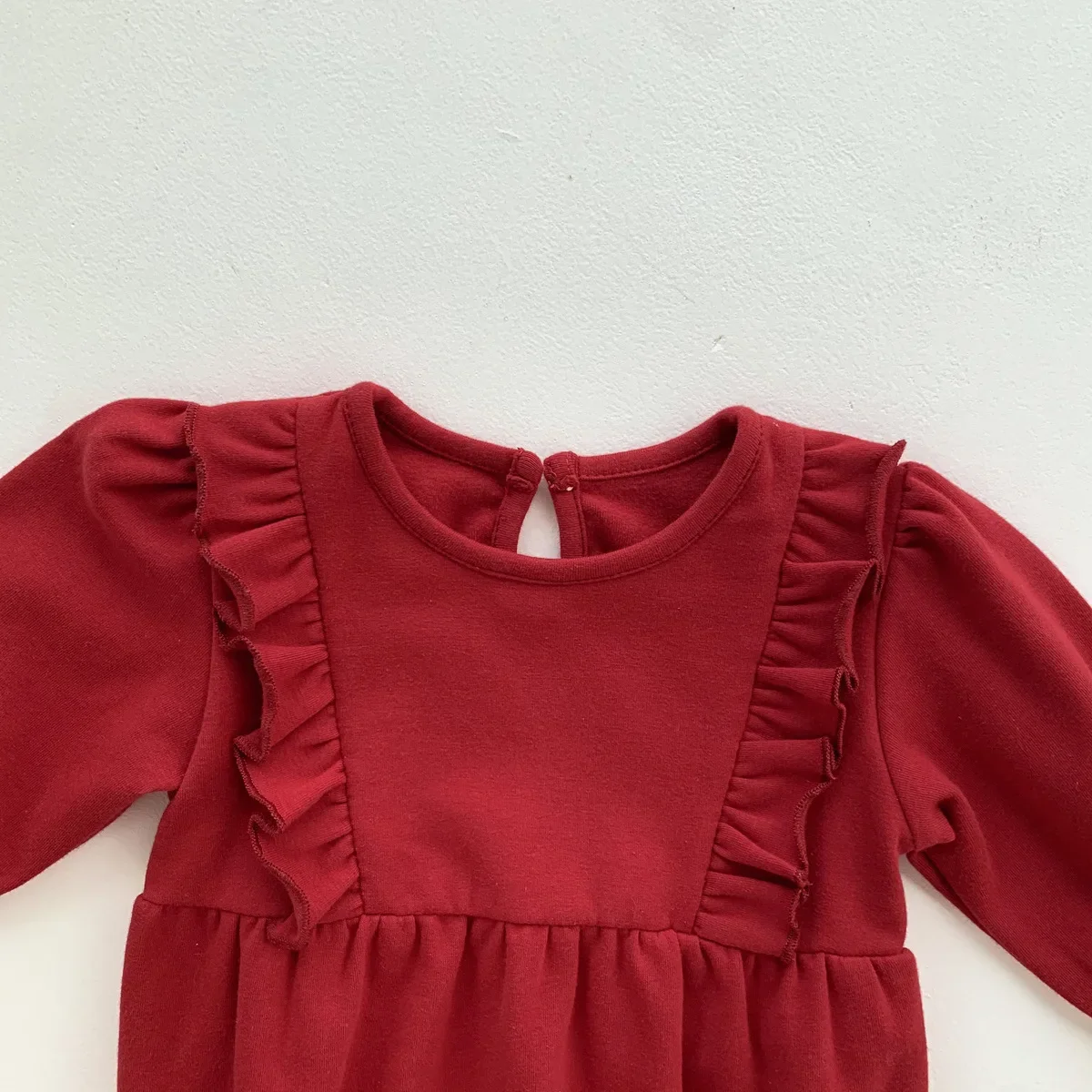 Baby Pure Color Court Style Bodysuit Spring Autumn Outfit for Crawling Boys Girls Newborn One Year Old Outdoor Clothes