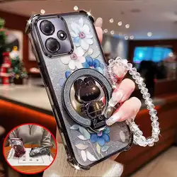 Set di Custodie Floral per Phone in 3 Pezzi con Lanyard e Supporto
