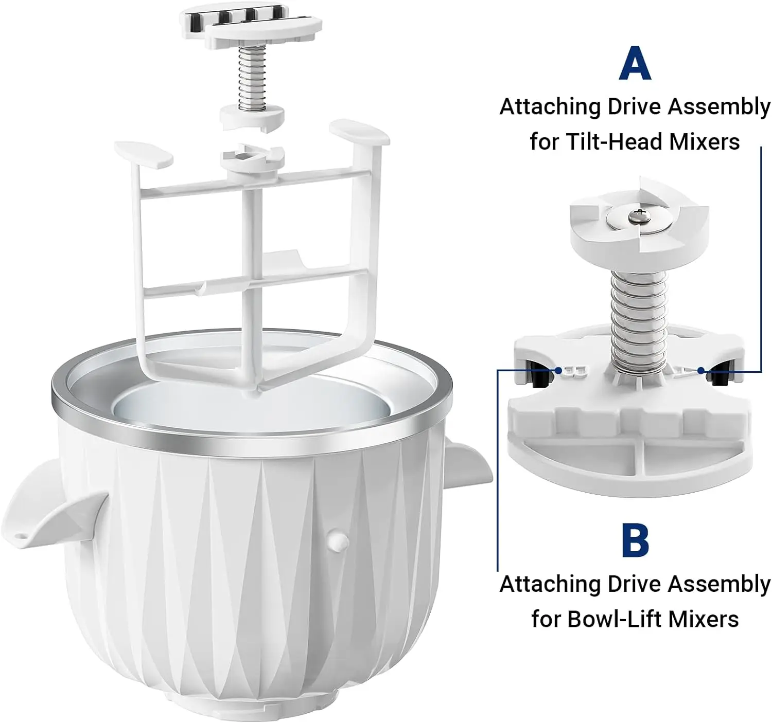 Ice Cream Maker Spare Parts Accessories For Kitchenaid Stand Mixer, 2-Quart  Freeze Yogurt - Ice Cream & Sorbet Gelato Maker - AliExpress