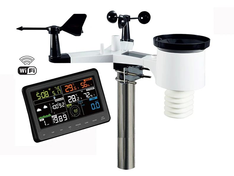 

Wireless Weather Station Solar Charging Wind Speed, Wind Direction, Temperature, Humidity, Rainfall, Light Pressure