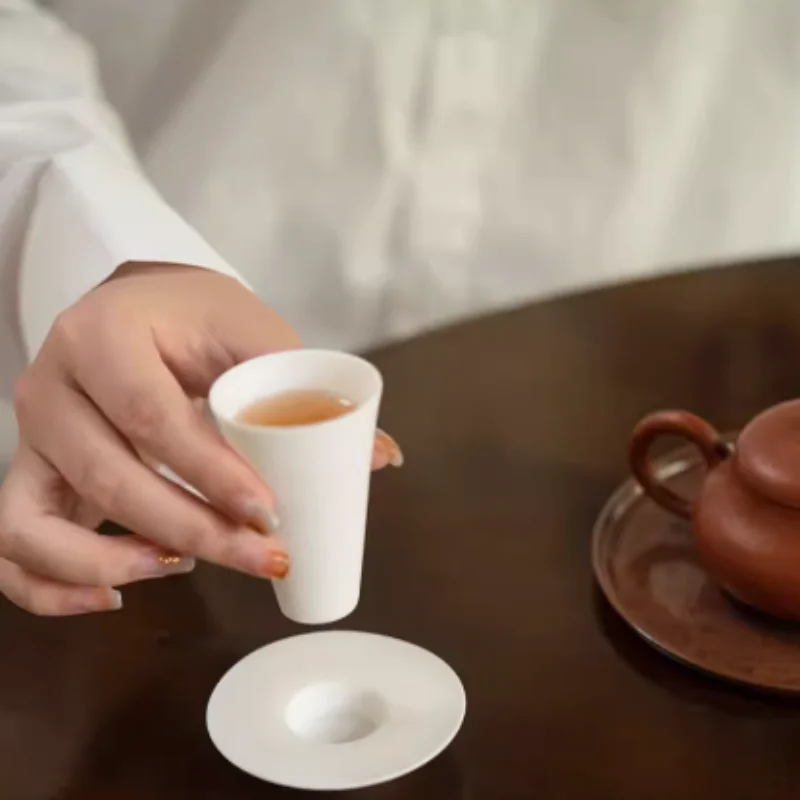 High end tea ceremony, tea art, lamb fat jade porcelain, new single cup set, master cup, fragrance, Chinese set, kitchen