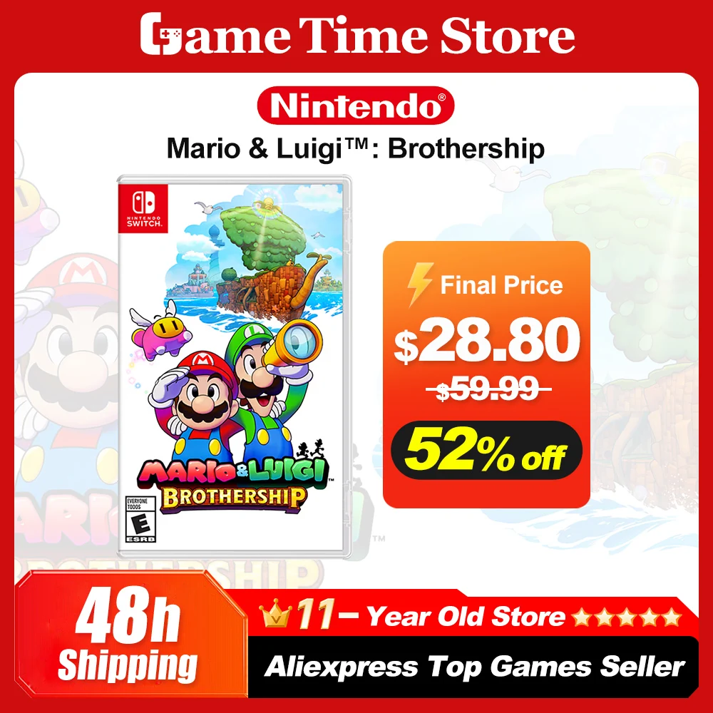 [Mídia Física] Mario & Luigi Brothership via Aliexpress ✈️ De R$349 por R$182 ou em até 12x de R$16 com juros - Capa japonesa e jogo em português do Brasil - Cálculo já considerando impostos e frete