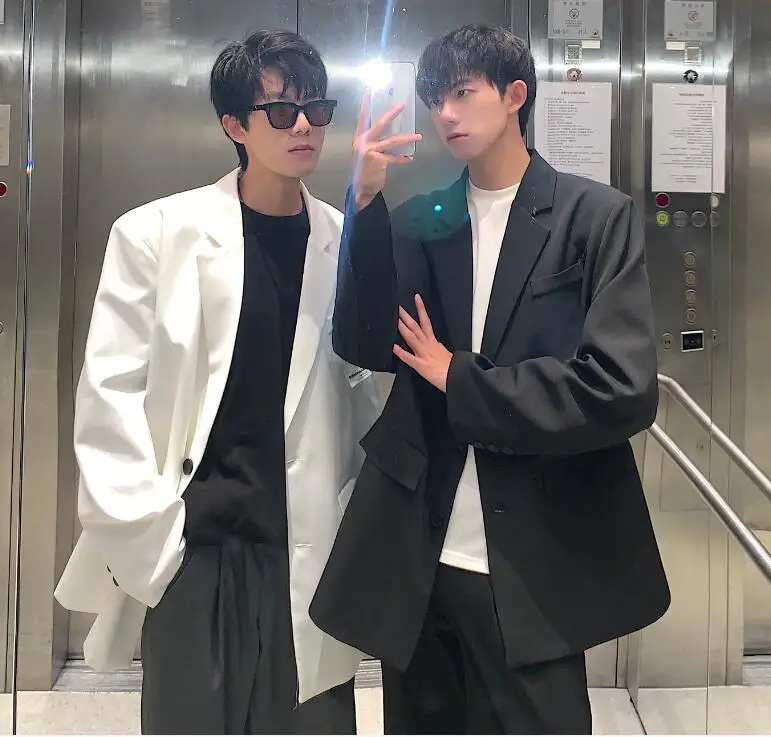

Korean Version Small Suit Jacket Men's Casual Suit Black