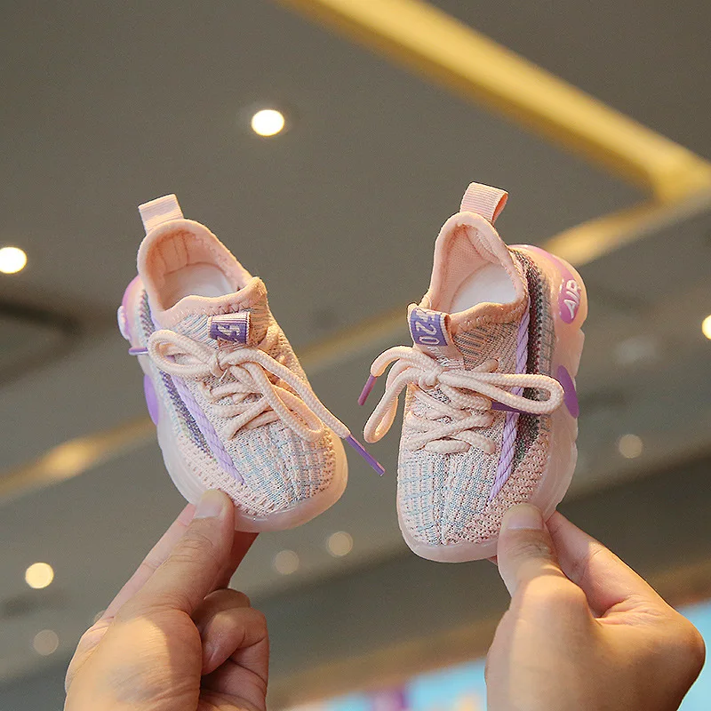 

Children's Sports Shoes Baby Kids Flying Woven Breathable Sneakers For Girls Boys Soft-soled First Walkers Casual Shoes