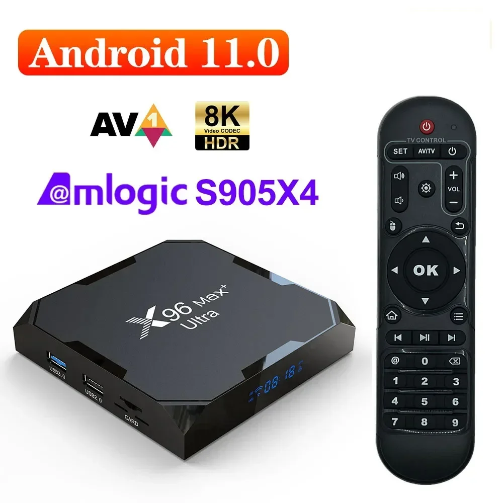 Per Xiaomi X96Max Plus Ultra Smart Tv Box Android11 Amlogic S905X4 4 Gb64Gb Tvbox Av1 8K Wifi Bt X96 Max Media Player Set Top Box