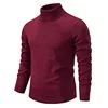 Mens Autumn Winter Turtleneck Sweater Mens Casual Slim Solid Thicken Fleece Warm Knitted Pullover Street Versatile Knitwear 4XL 5