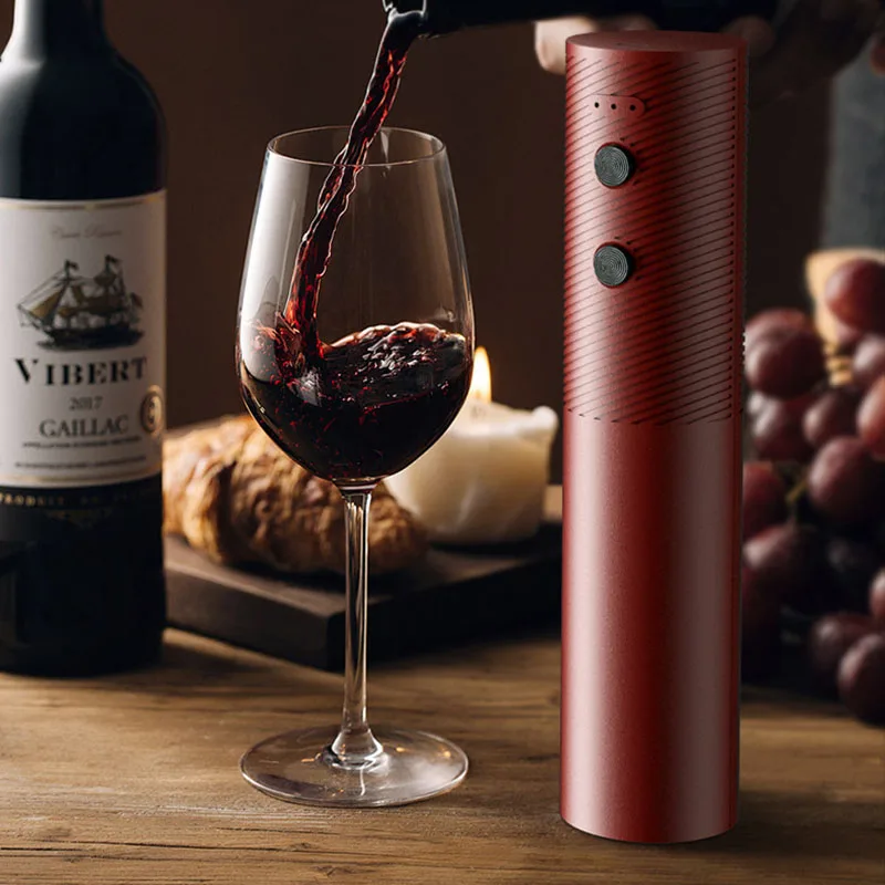 Rechargeable Electric Wine Opener – Sleek Corkscrew for Effortless Wine Uncorking, Ideal Kitchen and Bar Gift