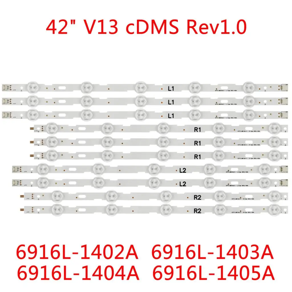 

Светодиодная лента для LG 42 дюйма, ЖК-телевизор 42LN5200, 42LN549C, 42LN541C, 42LN5300, 42LN5204, 6916L-1402A, 6916L-1403A, 6916L-1404A, 6916L-1405A