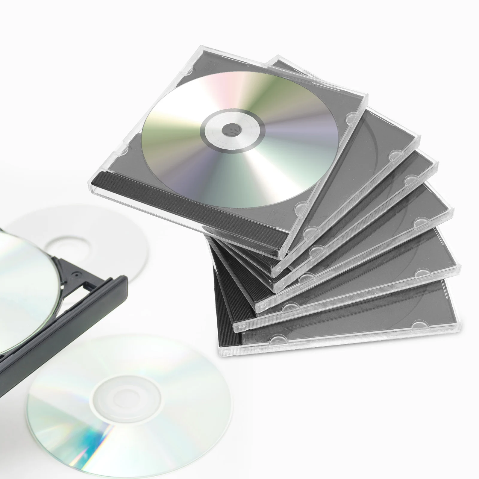 CD DVD Storage Case 6pcs Transparent Plastic DVD Case Portable CD Storage Box Ultrathin Single Disc CD Box Case For Home Cinema