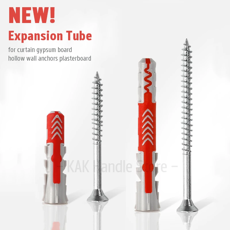 KAK 10PCS Contractor-Strength Anchor Kit Expansion Pipe Intelligent M8 Screw Pipe Safety Nylon Expansion Hollow Wall Wood anchor kit