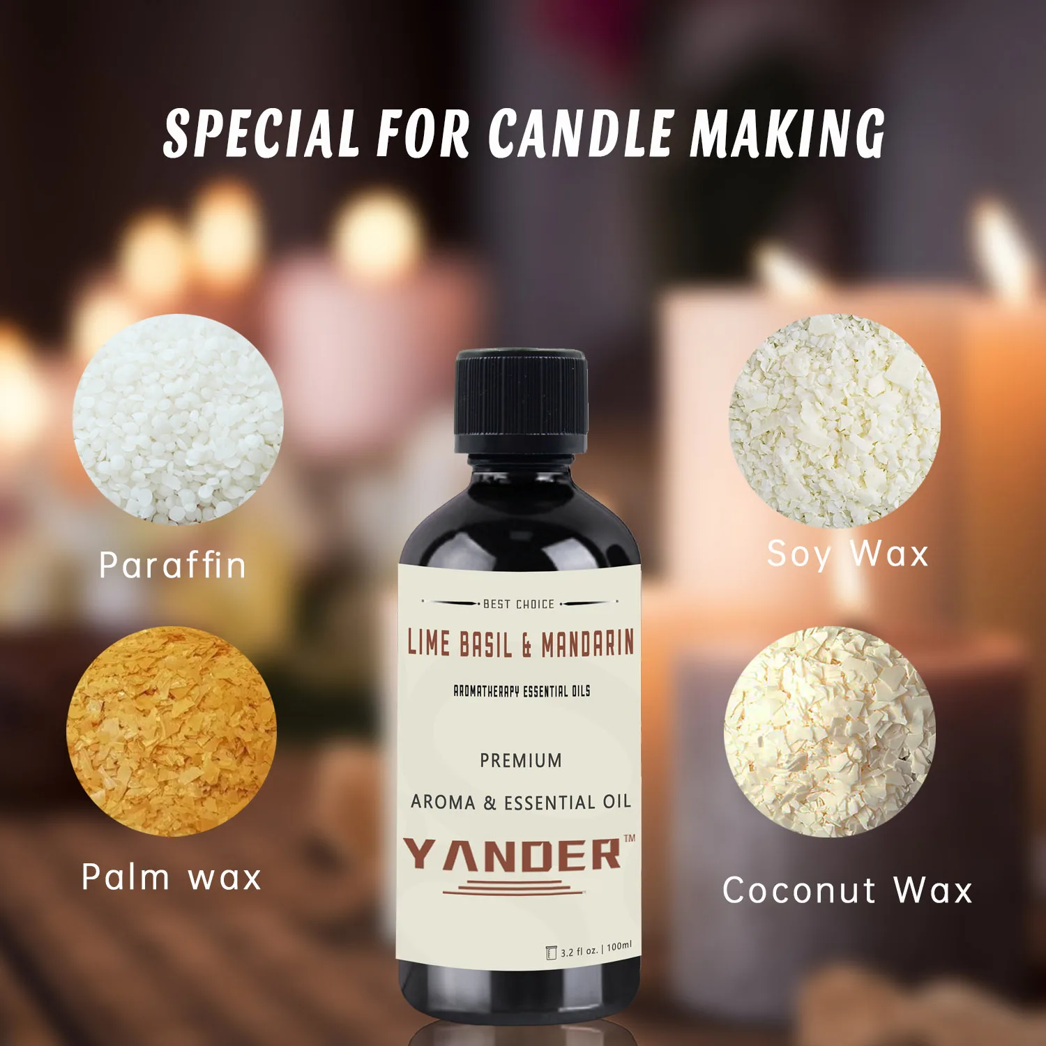 Yander 50ml 100ml Lime Basil & Mandarin Scented Candle Oil For Candle Making Aromatherapy Oil Fragrance fragrance oil essential oil set aromatherapy refill liquid body massage oil