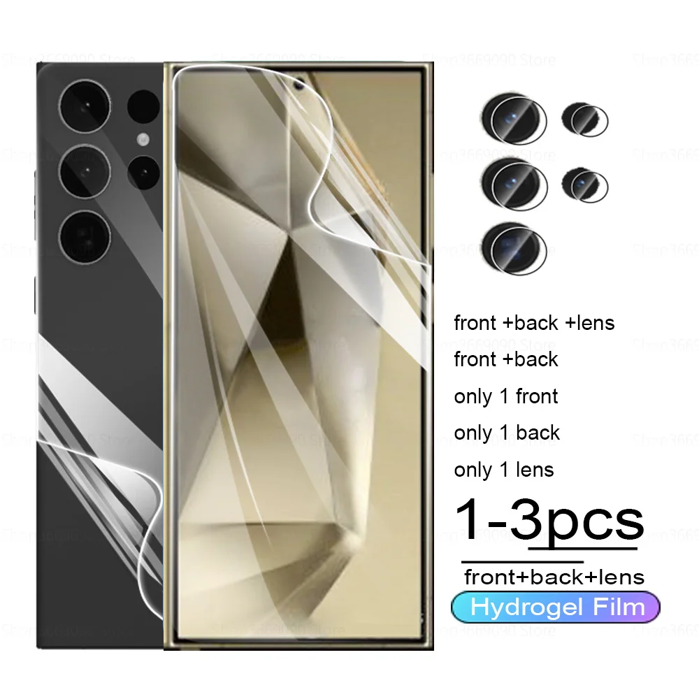 Pellicola Idrogel Anteriore Posteriore Per Samsung Galaxy S24 Ultra S 24 Plus Pellicola Proteggi Schermo Samsun S24Ultra S 24 Ultra 5G Vetro Per Fotoc