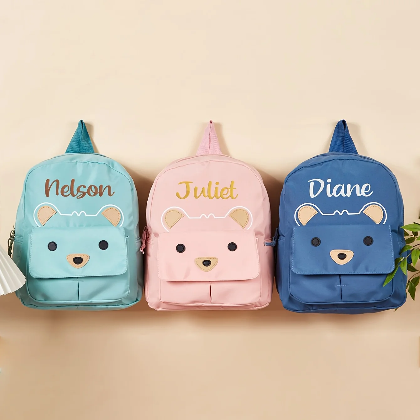 Adorable Bear-Inspired Backpack with Personalized Embroidery and Spacious Interior for Autumn Adventures and Everyday Use