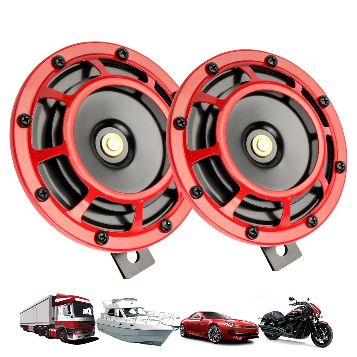 2pcs 12V 120Db Horn Super Loud Compact Electric Blast Tone Air Horn Kit For Motorcycle Car Truck loud car horn