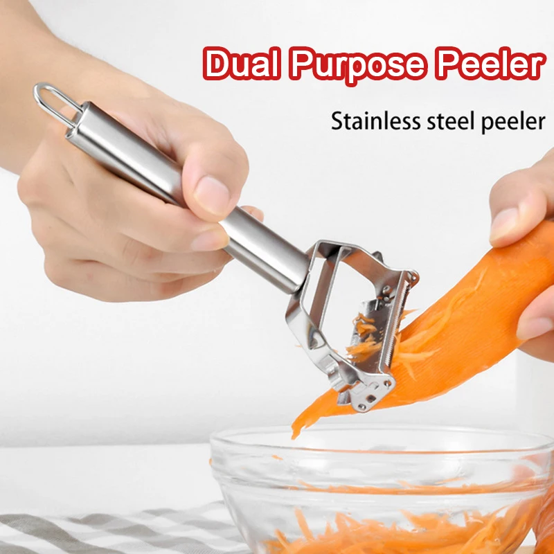 1pc Multifunctional dual use stainless steel face peeler vegetable