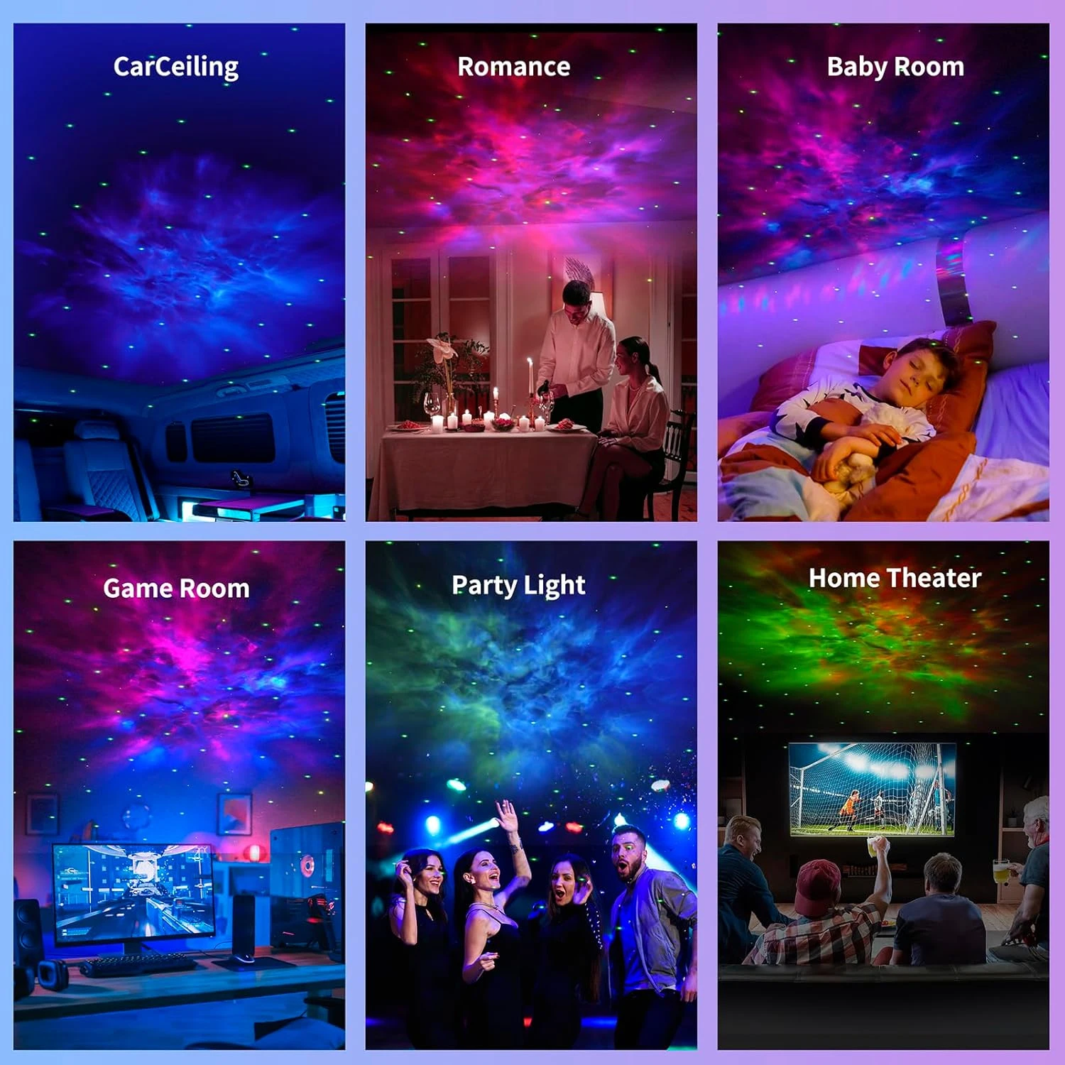 AURORA LIGHTING Astronaut Galaxy Projector Star Projector Night Lights with Moon Lamp LED Nebula Lamp for Kids Adults Room Decor