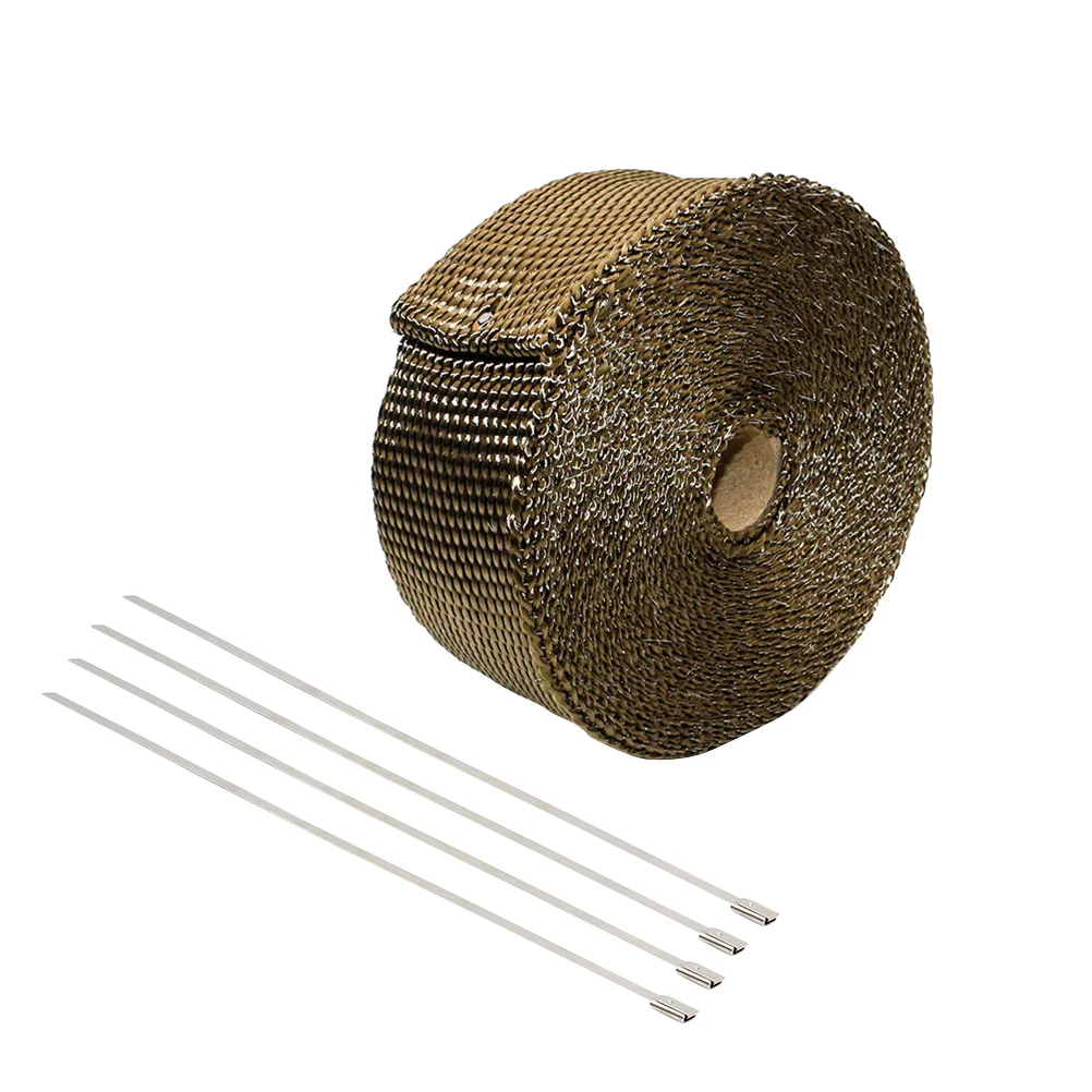 Self-adhesive Thermal Insulator Exhaust Heat Wrap Roll Header Tube Fiber Wrap Tape For Car Motorcycle fiberglass insulation tape heat insulation mat heat insulation sleeve