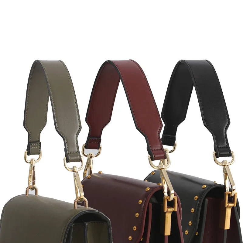 41cm Leather Short Shoulder Strap Handbag Handle 3.5cm Wide Bag Handles DIY Solid Color Female Cross Pattern Bag Strap