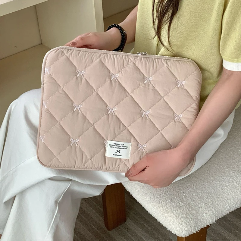 Charming Bow Graphic Laptop and Tablet Sleeve - Soft, Protective Bag
