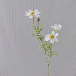 Elegant White Silk Daisy - Lifelike Artificial Flower for Home and Event Decoration (White)
