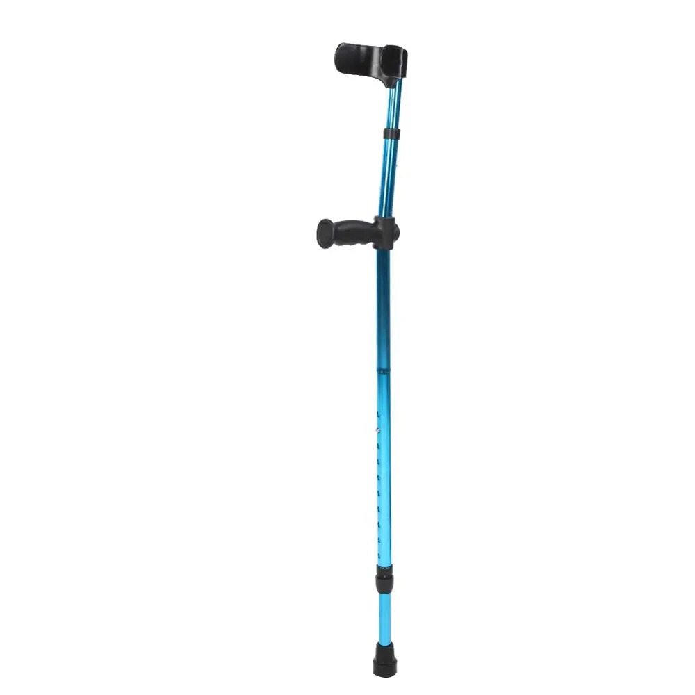 Portable Folding Walking Stick Adjustable Telescopic Underarm Cane Crutch Half-circle Arm Rest  Seniors Disabled Trekking Hiking
