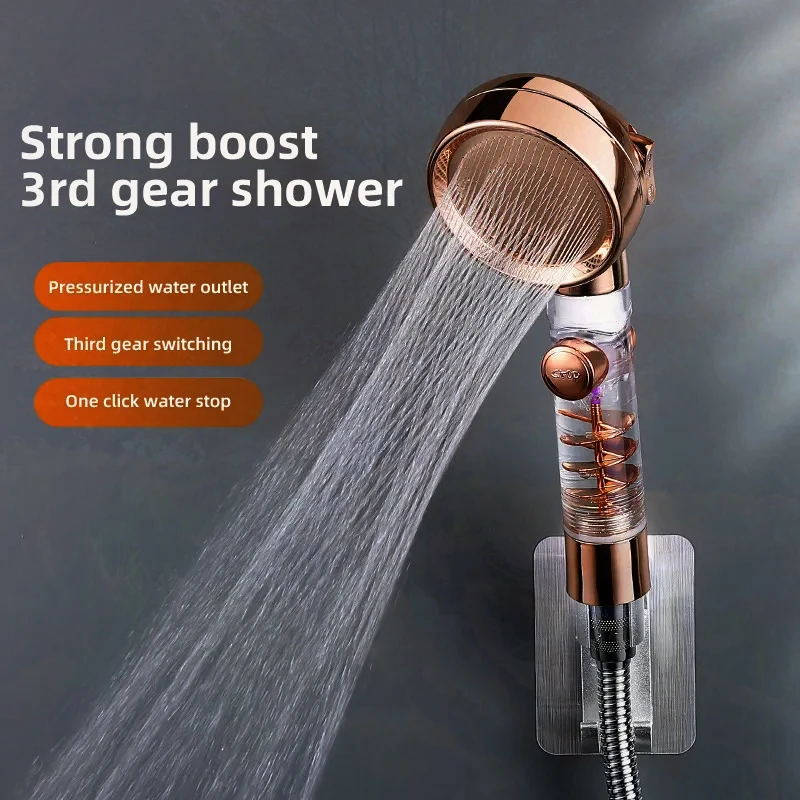 

Pressurized Shower Nozzle Three Speed Turbocharged Shower Head Bathroom Hand Shower Attachment