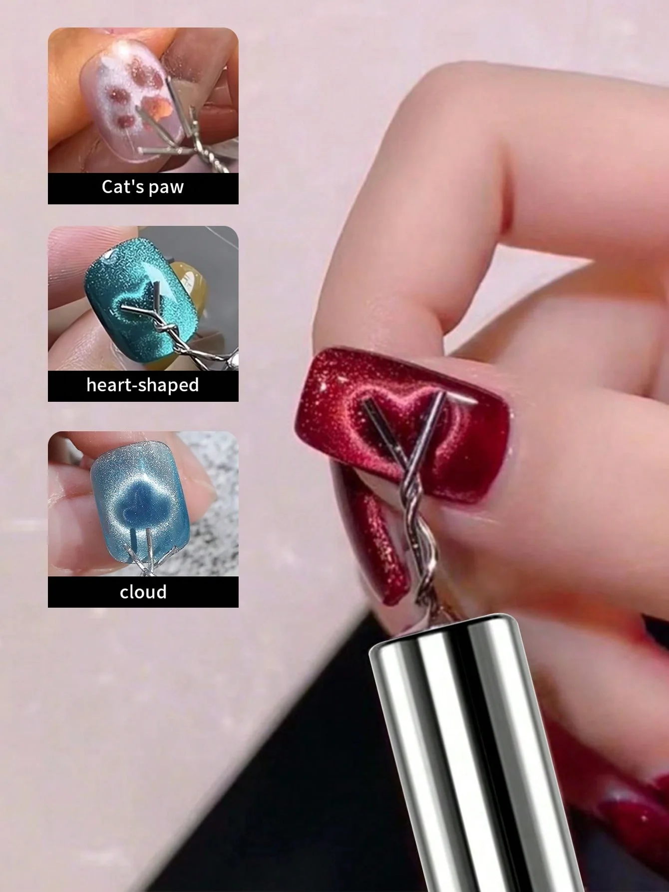 Magnetic Nail Art Tools 6Pcs Cat Eye Gel Nail Art Magnet Tool Set