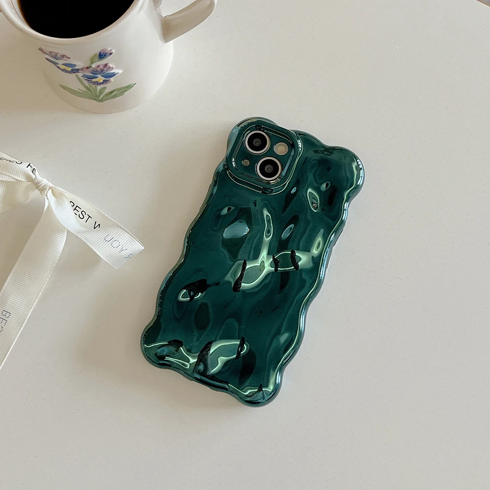 3D-Handyhülle mit Blasenwellenmuster für iPhone 17, Air 16, 15, 14, 13, 12, 11 Pro Max 14pro, galvanisierte, weiche, stoßfeste Rückseite – Detail 9