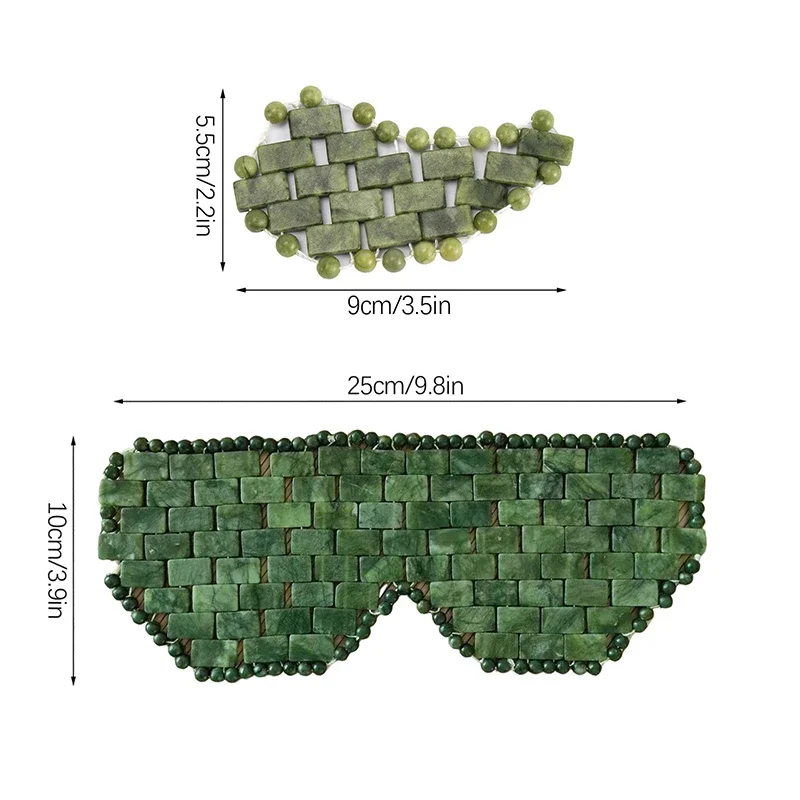 Facial Cooling Mask Jade Eye Mask Alleviate Puffiness Jade Stone Eye Cover Relieve Wrinkles Anti-Aging for Hot & Cold Therapy